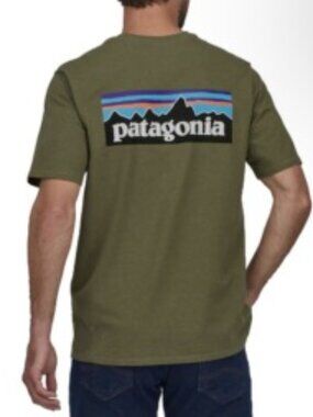 Patagonia Men's P-6 Logo Responsibili-Tee Olive Green R-Shirt sz XL